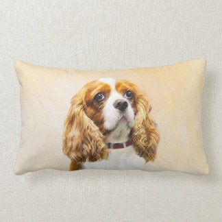 Cavalier King Charles Spaniel Original Painting Lumbar Pillow