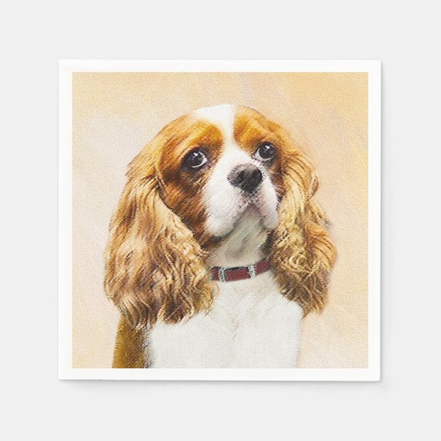 Cavalier King Charles Spaniel Original Painting Napkins (Front)
