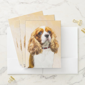 Cavalier King Charles Spaniel Original Painting Pocket Folder
