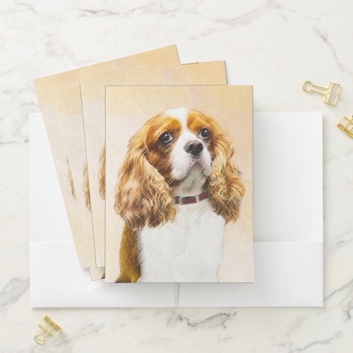 Cavalier King Charles Spaniel Original Painting Pocket Folder