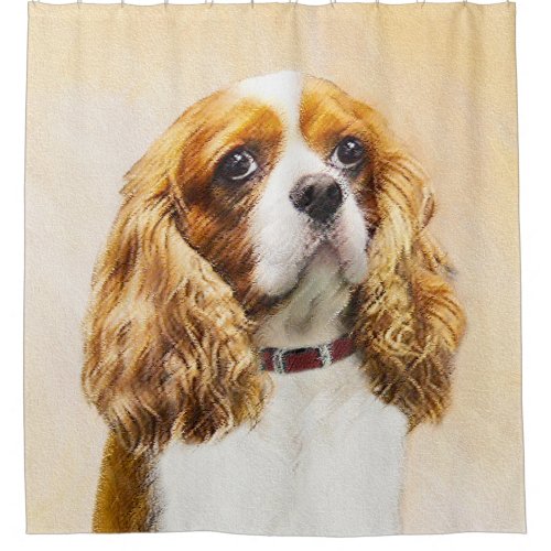 Cavalier King Charles Spaniel Original Painting Shower Curtain