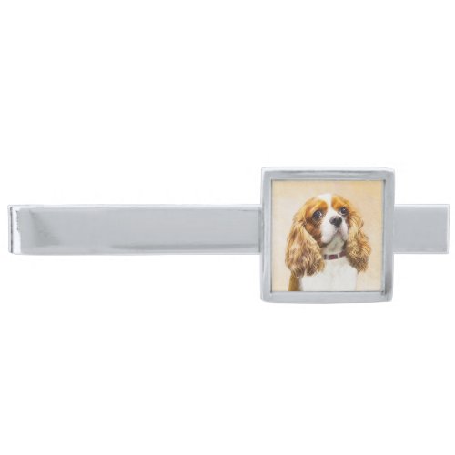 Cavalier King Charles Spaniel Original Painting Silver Finish Tie Clip