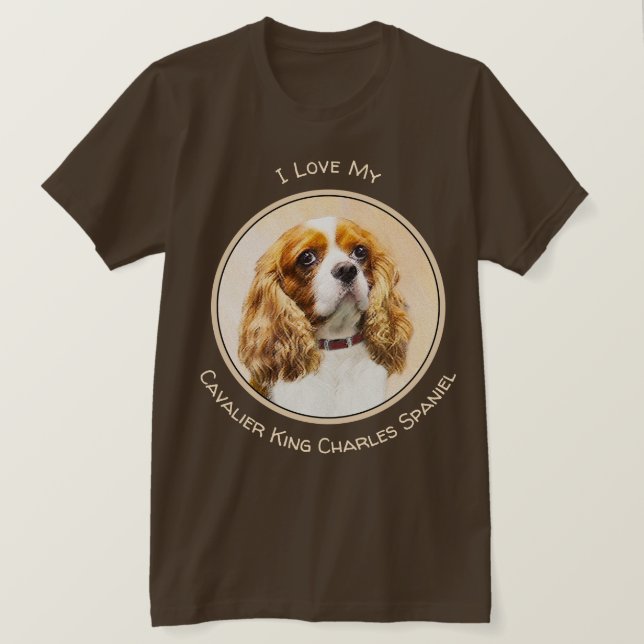 Cavalier King Charles Spaniel Original Painting T-Shirt (Design Front)