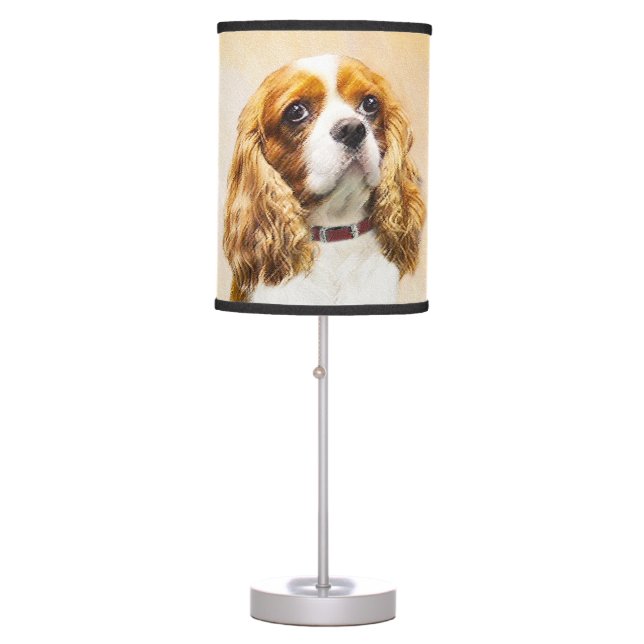 Cavalier King Charles Spaniel Original Painting Table Lamp (Front)