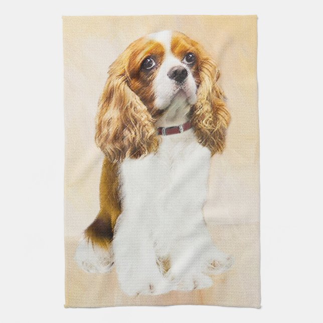 Cavalier King Charles Spaniel Original Painting Towel (Vertical)