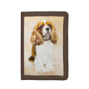 Cavalier King Charles Spaniel Original Painting Trifold Wallet