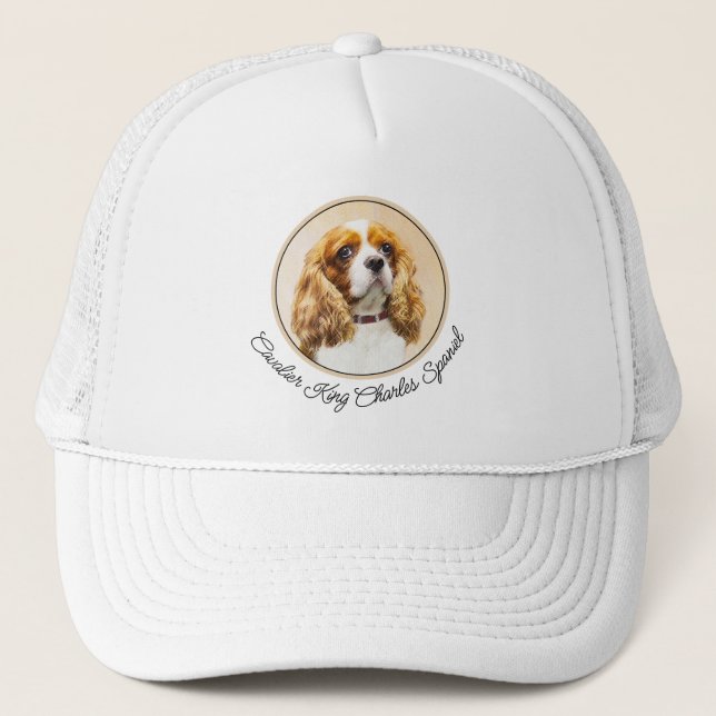 Cavalier King Charles Spaniel Original Painting Trucker Hat (Front)