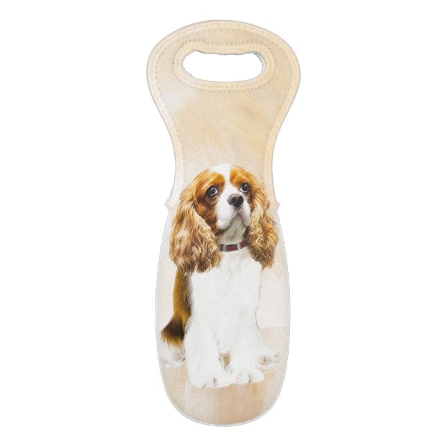 Cavalier King Charles Spaniel Original Painting Wine Bag (Front Flat)