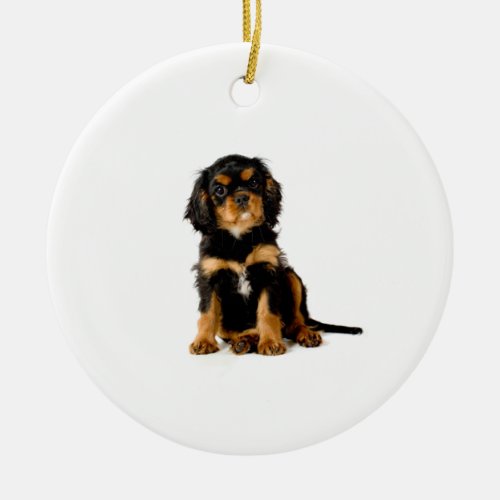 Cavalier King Charles Spaniel Ornament Black  Tan