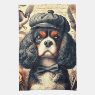Cavalier King Charles Spaniel Painting Kitchen Towel