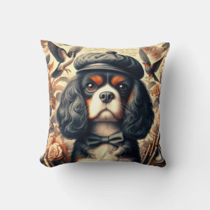 Cavalier King Charles Spaniel Painting Throw Pillow