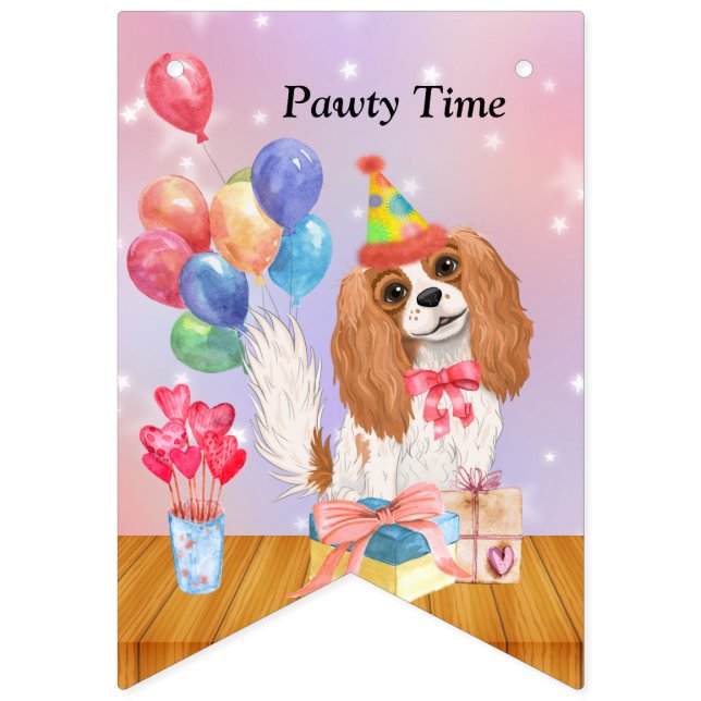 Cavalier King Charles Spaniel Party Banner (First Flag)