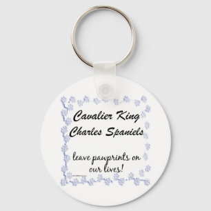 Cavalier King Charles Spaniel Pawprints Keychain