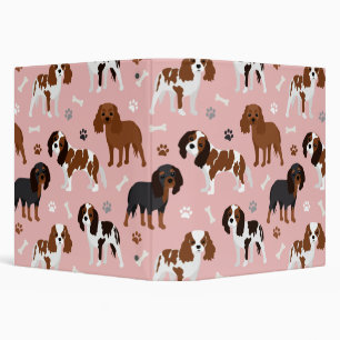 Cavalier King Charles Spaniel Paws and Bones 3 Rin Ring Binder