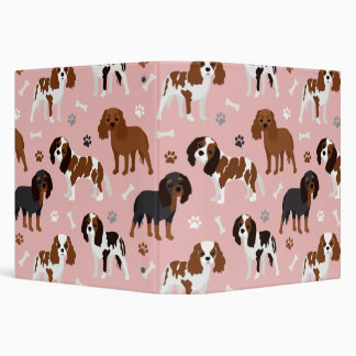 Cavalier King Charles Spaniel Paws and Bones 3 Rin Ring Binder