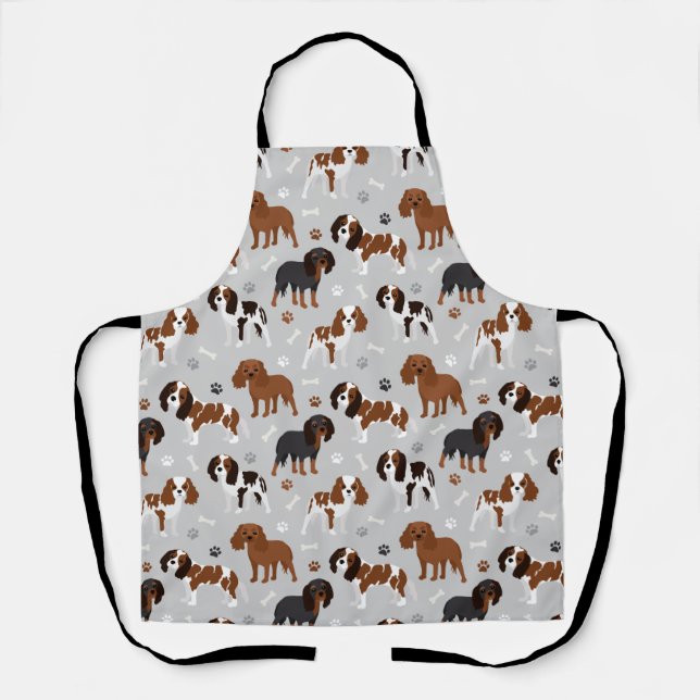 Cavalier King Charles Spaniel Paws and Bones Apron (Front)