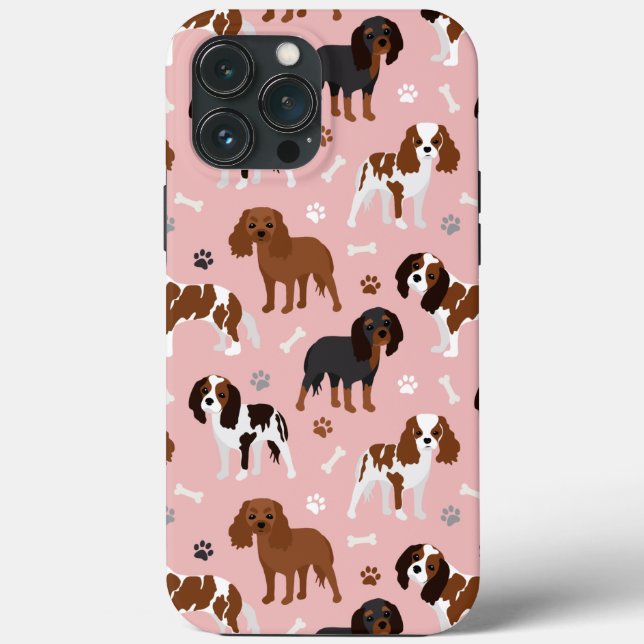 Cavalier King Charles Spaniel Paws and Bones Case-Mate iPhone Case (Back)