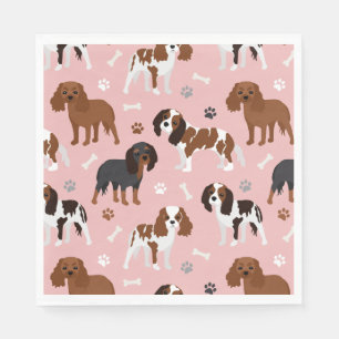 Cavalier King Charles Spaniel Paws and Bones Napkins
