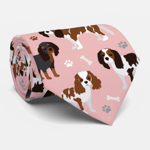 Cavalier King Charles Spaniel Paws and Bones Neck Neck Tie