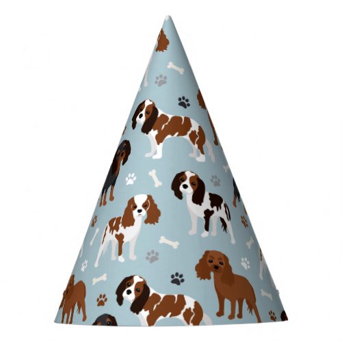 Cavalier King Charles Spaniel Paws and Bones Party Hat
