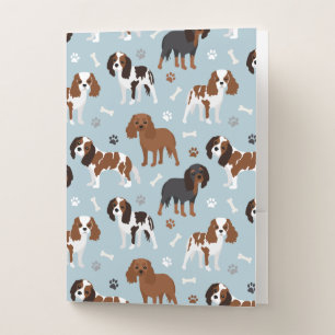 Cavalier King Charles Spaniel Paws and Bones Pocket Folder
