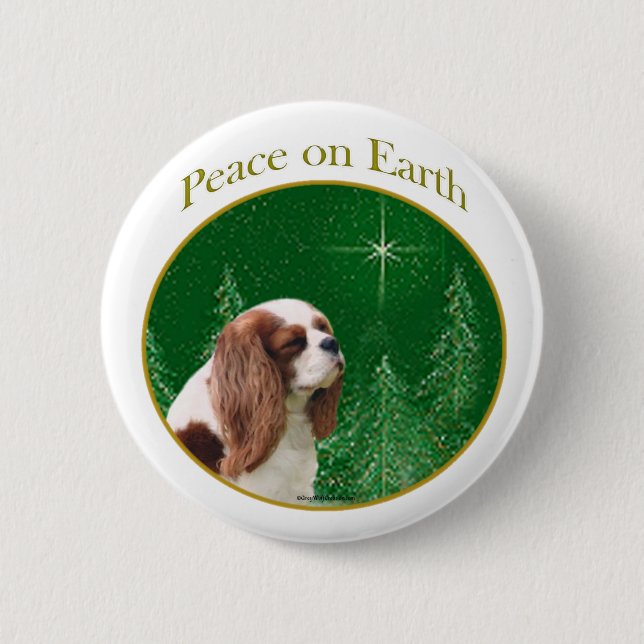 Cavalier King Charles Spaniel Peace Button (Front)
