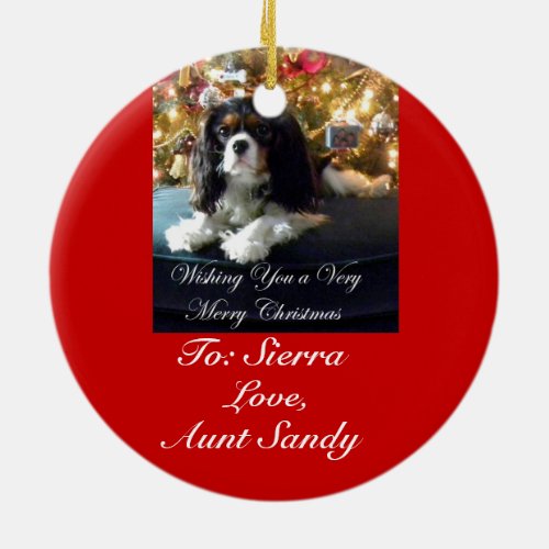 Cavalier King Charles Spaniel Personalize Ornament