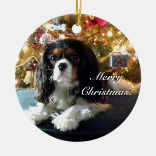 Details about   King Charles Cavalier  Ornament Tri Color Santa's Pals Personalizable Name Plate 