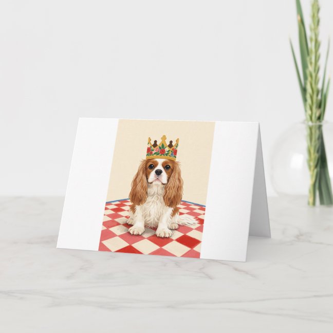 Cavalier King Charles Spaniel Picnic Rug Crown Gre Card