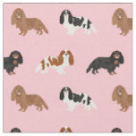Cavalier King Charles Spaniel pink Fabric