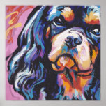 Cavalier King Charles Spaniel Pop Art Poster print<br><div class="desc">Here's a wonderful,  bright,  fun,  tribute to your best friend and favorite breed- the Cavalier!!  from an original painting by Lea</div>