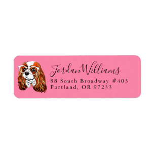 Cavalier King Charles Spaniel Portrait   Add Name Label