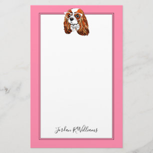 Cavalier King Charles Spaniel Portrait Add Name Stationery