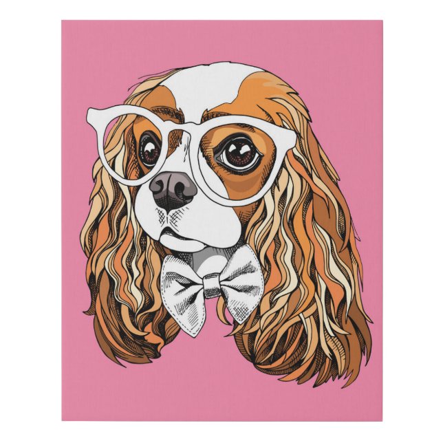 Cavalier King Charles Spaniel Portrait Faux Canvas Print (Front)