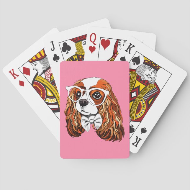 Cavalier King Charles Spaniel Portrait Poker Cards (Back)