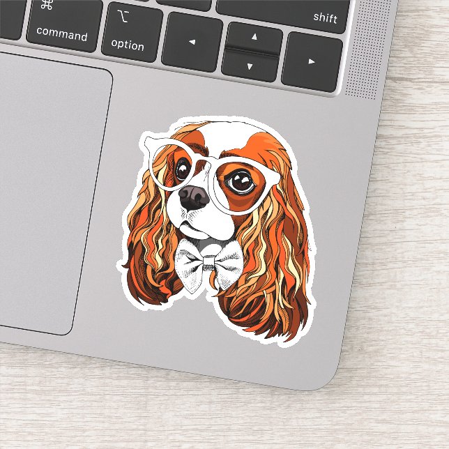 Cavalier King Charles Spaniel Portrait Sticker (Detail)