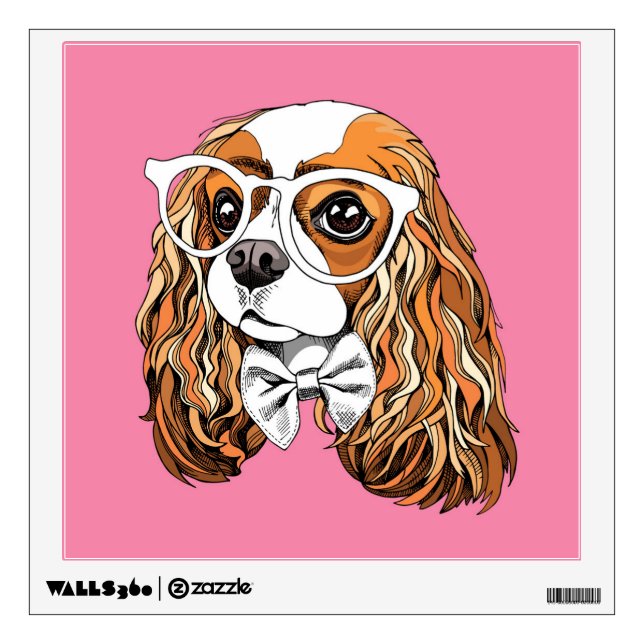 Cavalier King Charles Spaniel Portrait Wall Decal (Front)