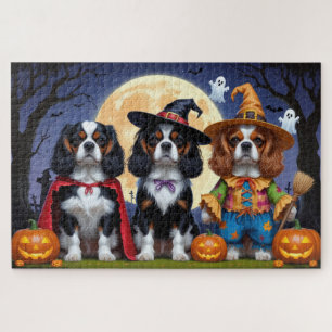 Cavalier King Charles Spaniel Pumpkin Halloween Jigsaw Puzzle