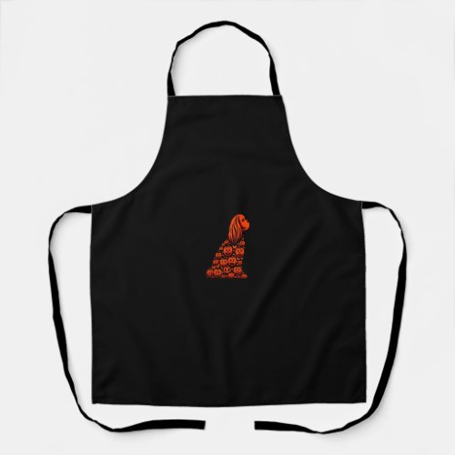 Cavalier King Charles Spaniel Pumpkin Halloween Wo Apron