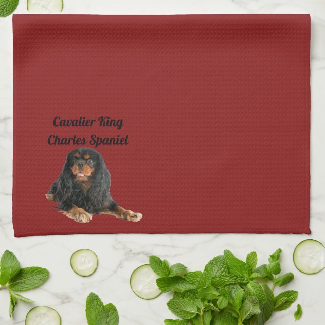 Cavalier King Charles Spaniel Puppy Dog Kitchen Towel (Folded)
