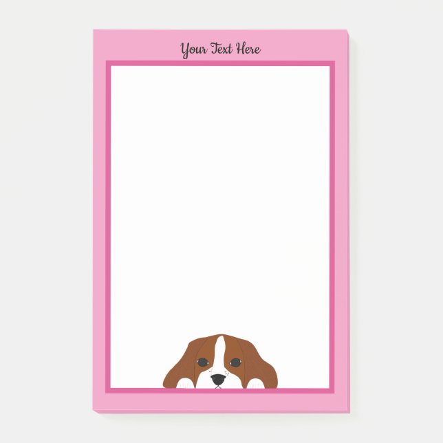 Cavalier King Charles Spaniel Puppy Dog Pink Post-it Notes (Front)