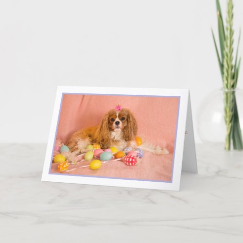 Cavalier King Charles Spaniel Puppy Easter Card