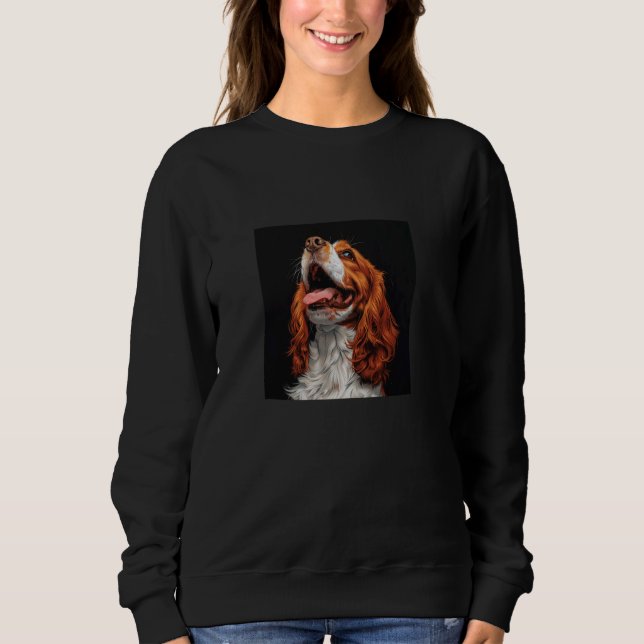 Cavalier King Charles Spaniel Puppy Laughing Graph Sweatshirt (Front)