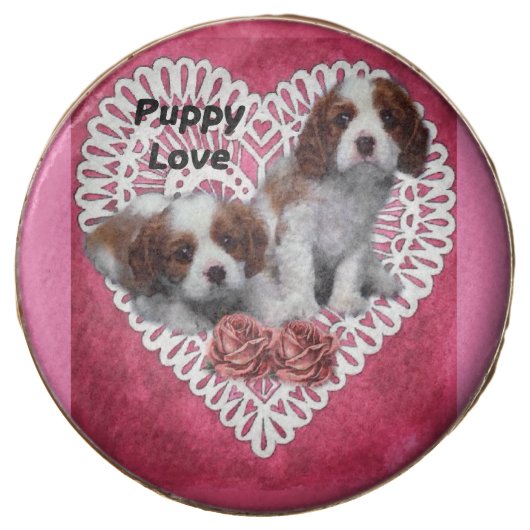 Cavalier King Charles Spaniel Puppy Love Chocolate Dipped Oreo (Front)