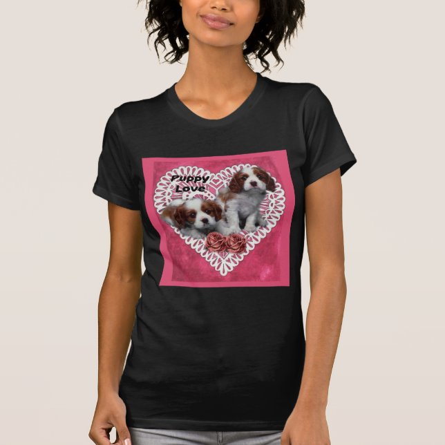Cavalier King Charles Spaniel Puppy Love T-Shirt (Front)