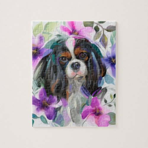 cavalier king charles spaniel PUZZLE  Tricolor