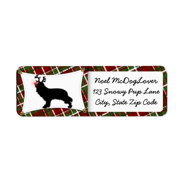Cavalier King Charles Spaniel Reindeer Christmas Label (Front)