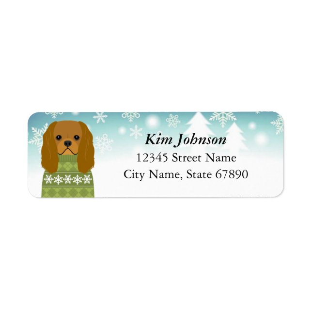 Cavalier King Charles Spaniel Return Address Label (Front)