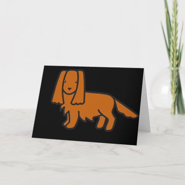 cavalier king charles spaniel ruby cartoon card (Front)