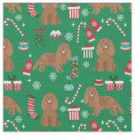 Cavalier King Charles Spaniel ruby christmas Fabric